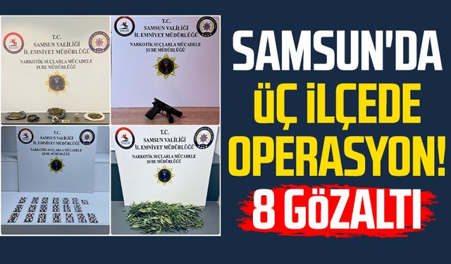 Samsun'da üç ilçede operasyon! 8 gözaltı