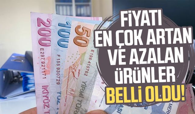 Fiyatı en çok artan ve azalan ürünler belli oldu!