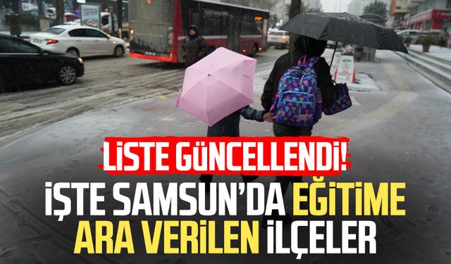 Samsun'da eğitime ara verilen ilçelerin listesi güncellendi