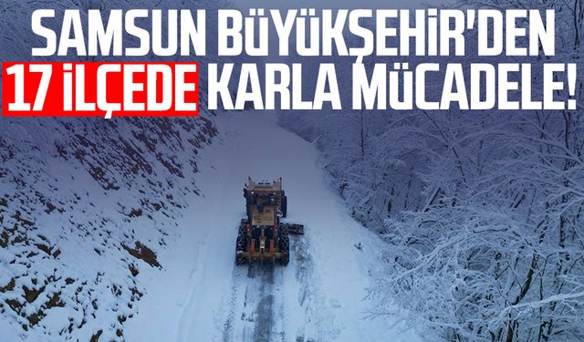 Samsun Büyükşehir'den 17 ilçede karla mücadele!