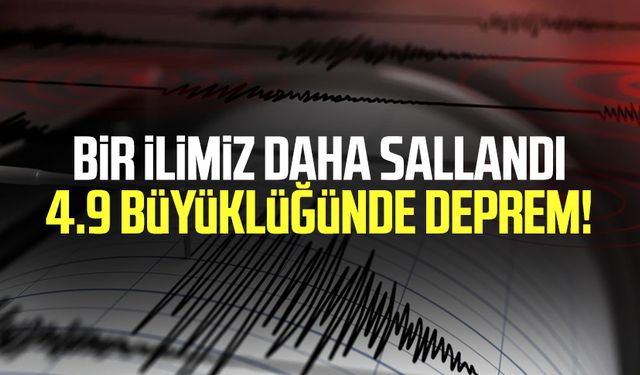 Elazığ'da 4.9 büyüklüğünde deprem!
