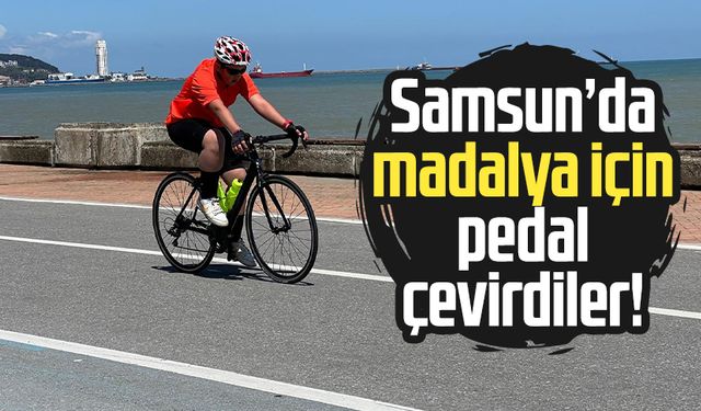 Samsun'da bisiklet tutkunları madalya için ter döktü