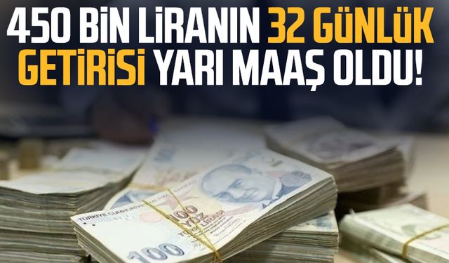 450 bin liranın 32 günlük getirisi yarı maaş oldu!