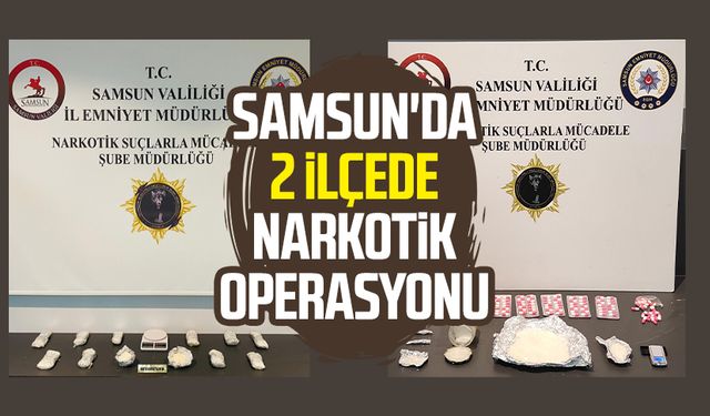 Samsun'da 2 ilçede narkotik operasyonu