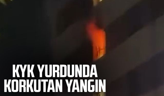 KYK yurdunda korkutan yangın