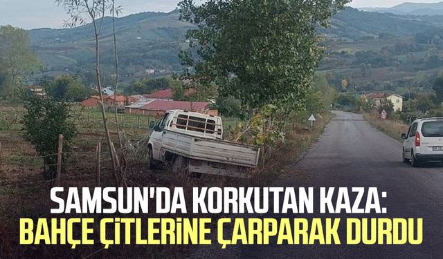 Samsun'da korkutan kaza: Bahçe çitlerine çarparak durdu