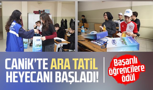 Canik’te ara tatil heyecanı başladı! Başarılı öğrencilere ödül