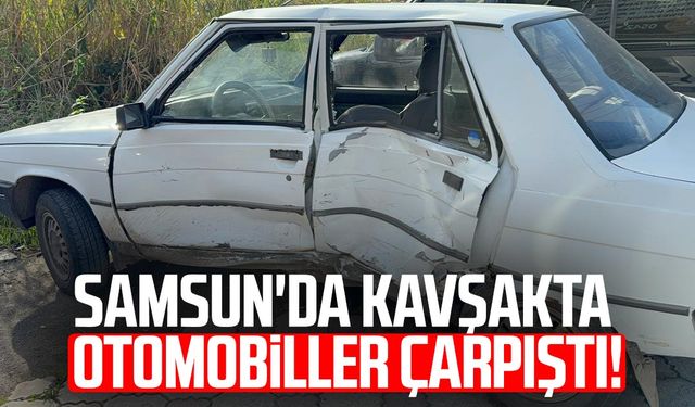 Samsun'da kavşakta otomobiller çarpıştı: 2 yaralı