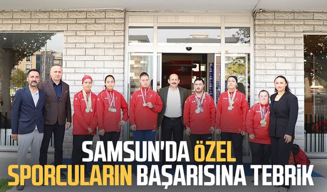 Samsun'da özel sporcuların başarısına tebrik