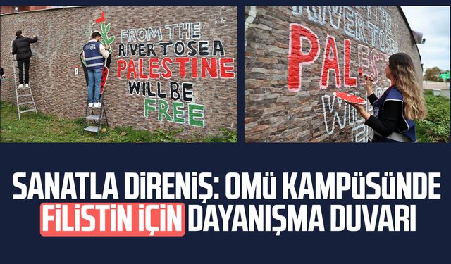 OMÜ Kampüsünde Filistin için dayanışma duvarı