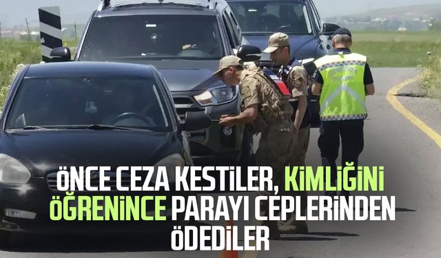 Önce ceza kestiler, kimliğini öğrenince parayı ceplerinden ödediler