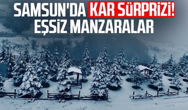 Samsun'da kar sürprizi! Eşsiz manzaralar