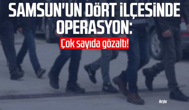 Samsun'un dört ilçesinde operasyon: Çok sayıda gözaltı!