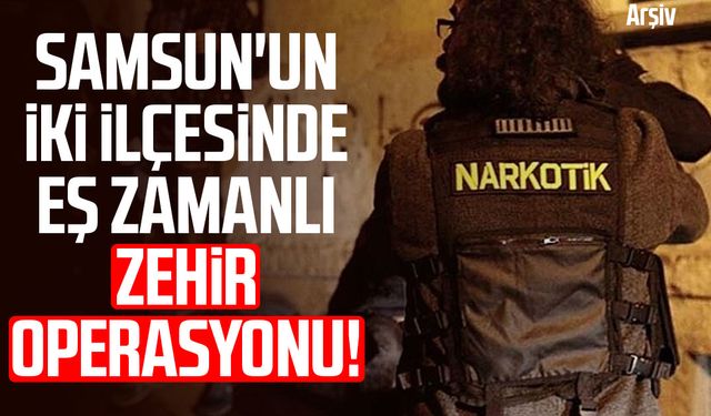 Samsun'un iki ilçesinde eş zamanlı zehir operasyonu!