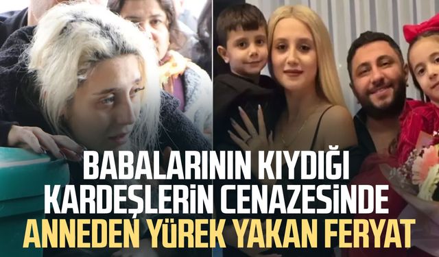 Babalarının öldürdüğü kardeşler yan yana toprağa verildi!