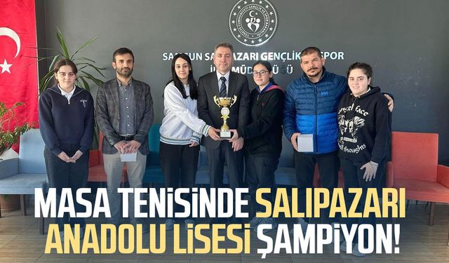 Masa tenisinde Salıpazarı Anadolu Lisesi şampiyon!