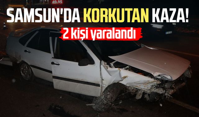 Samsun'da korkutan kaza! Kaldırıma çarptı