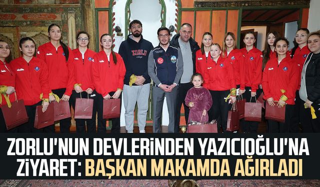 Zorlu'nun devlerinden Yazıcıoğlu'na ziyaret: Başkan makamda ağırladı