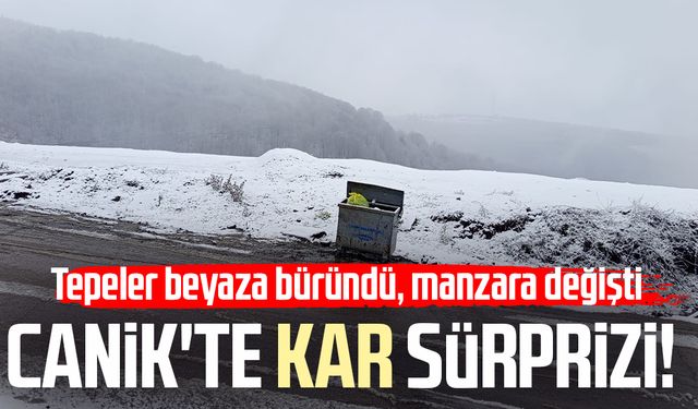 Canik'te kar sürprizi! Tepeler beyaza büründü