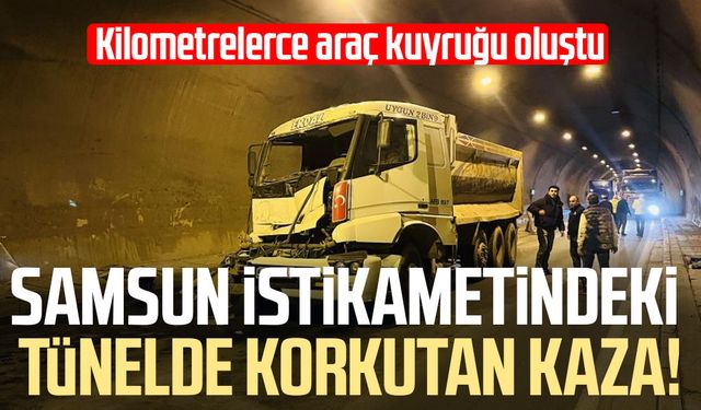 Samsun istikametindeki tünelde korkutan kaza!