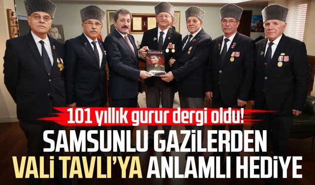 Samsunlu gazilerden Vali Orhan Tavlı’ya anlamlı hediye