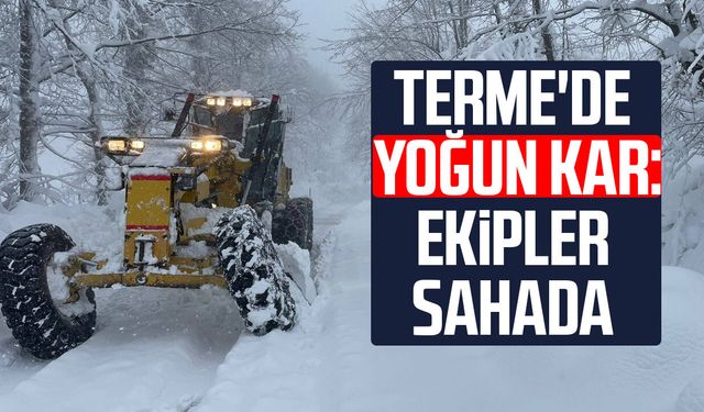Terme'de yoğun kar: Ekipler sahada