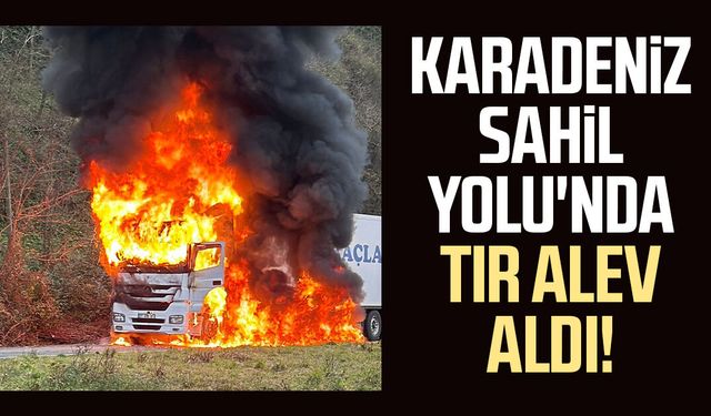 Karadeniz Sahil Yolu'nda tır alev aldı!