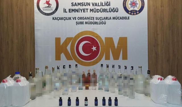 Samsun’da kaçak alkol operasyonu: Çok sayıda ürün ele geçirildi