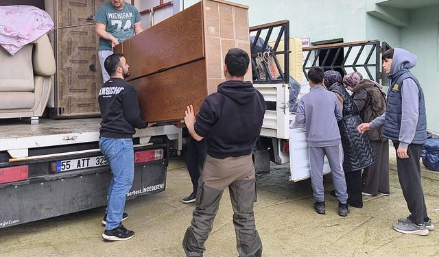 Samsun'da sessiz mahalleye 3 kamyon yardım! Bu mahalle Türkiye'de nadir