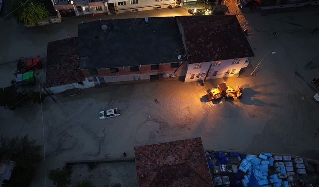 Havza’daki sel felaketi havadan görüntülendi!