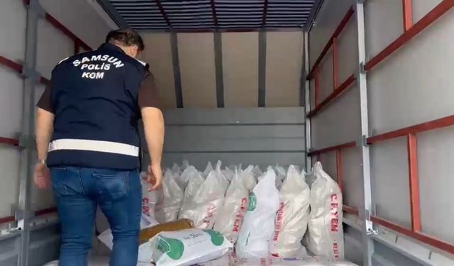 Samsun’da kaçak tütün operasyonu! Kamyonette yakalandı