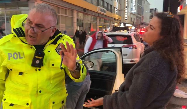 Samsun'da korsan taksi denetimde ilginç anlar! "Döner almaya geldim"