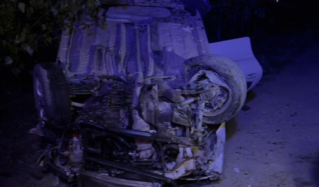 Tokat'ta kontrolden çıkan araç şarampole uçtu!