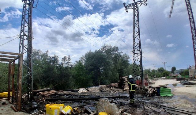 Samsun Havza'da inşaat alanında yangın paniği!