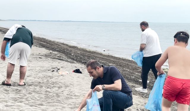 Samsun'da çevre gönüllülerinden örnek davranış!