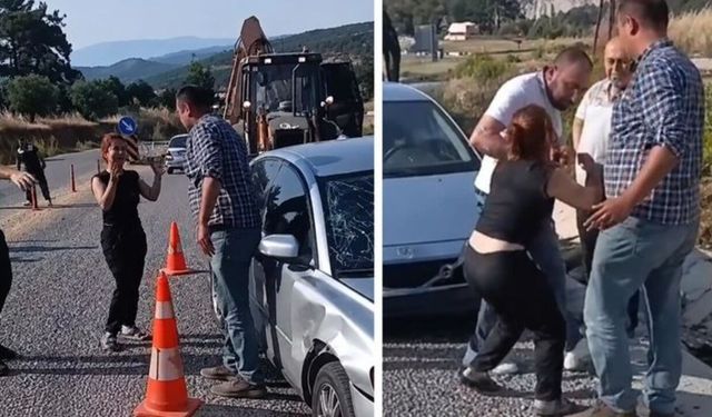 Arabanın halini görünce kocasına beddualar yağdırdı!
