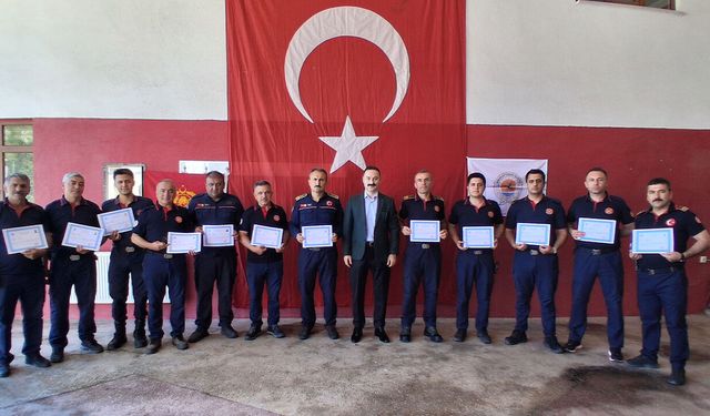 Havza'da sel kahramanlarına başarı belgesi