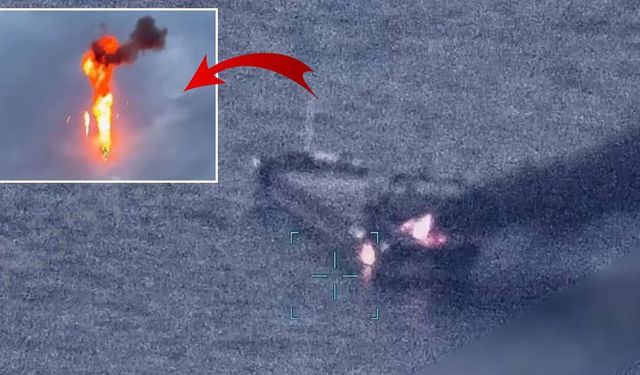 Karadeniz'de drone saldırısı! Dev gemide büyük yangın