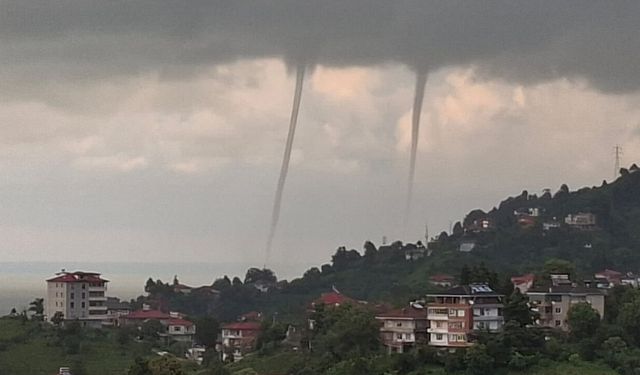 Karadeniz'de hortum paniği! 3 ilçeden görüldü
