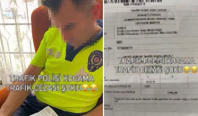 Trafik polisi, eşinin yediği cezayı görünce şoke oldu