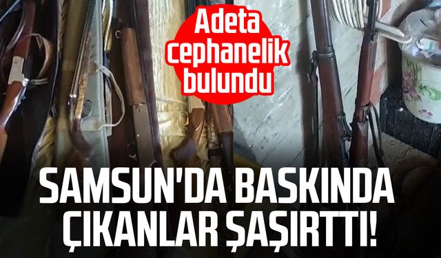 Samsun'da kaçak silah operasyonu: Cephanelik ortaya çıktı!