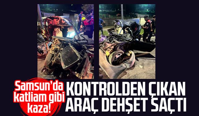 Samsun'da kontrolden çıkan araç dehşet saçtı! 2'si ağır 3 yaralı