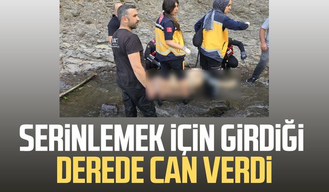 Serinlemek için girdiği dere sonu oldu!