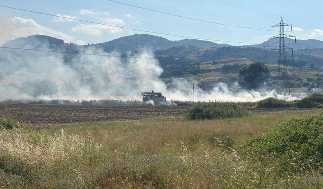 Samsun'da samanlık alanda yangın paniği