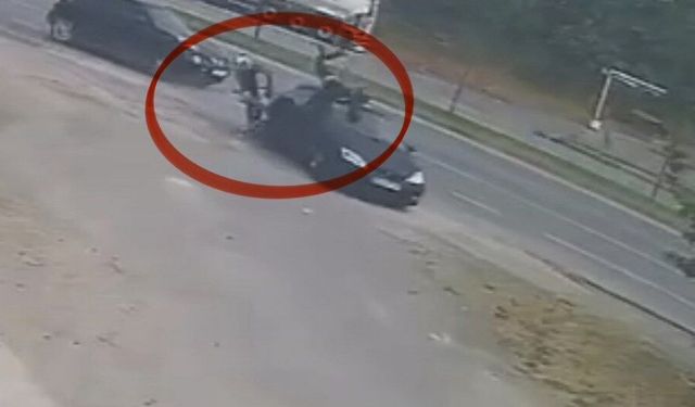 Samsun'da yürekleri ağza getiren kaza! O anlar kamerada