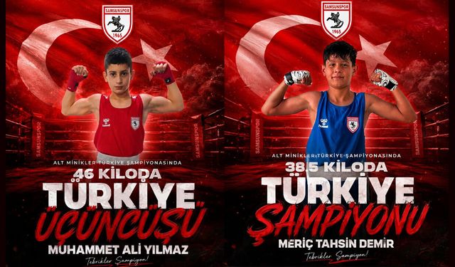 Samsunspor boksta fırtına gibi esti! Çifte madalya