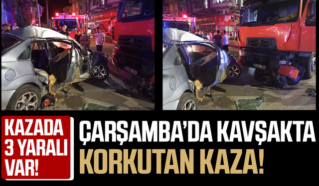 Çarşamba'da Dörtyol Kavşağı'nda korkutan kaza!