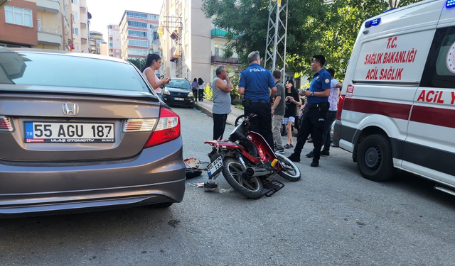 İlkadım'da otomobil ile motosiklet çarpıştı! 1 yaralı