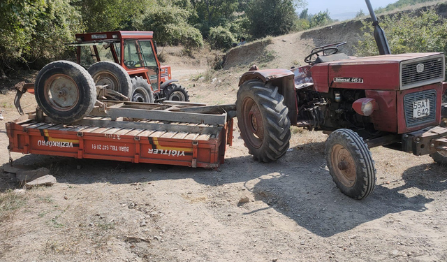 Samsun'da ölümlü kaza! Traktör devrildi 1 ölü 7 yaralı