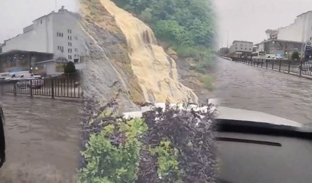 Samsun'u sağanak vurdu! Yollar göle döndü, o anlar kamerada